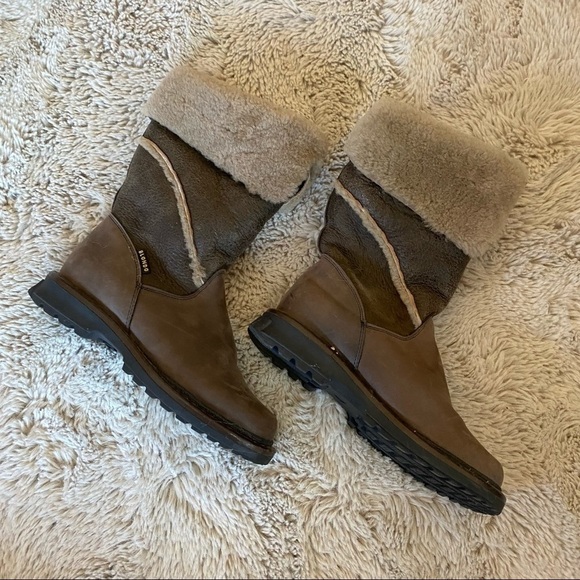 WOMEN'S BLONDO CANADA BOOTS 6 LEATHER SHEARLING LINING BROWN TONE - Picture 2 of 8